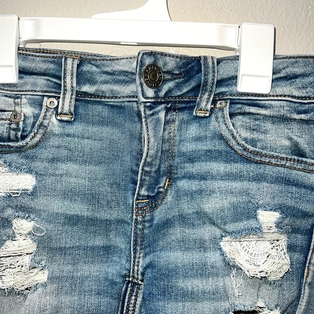 American Eagle Distressed Midi Shorts